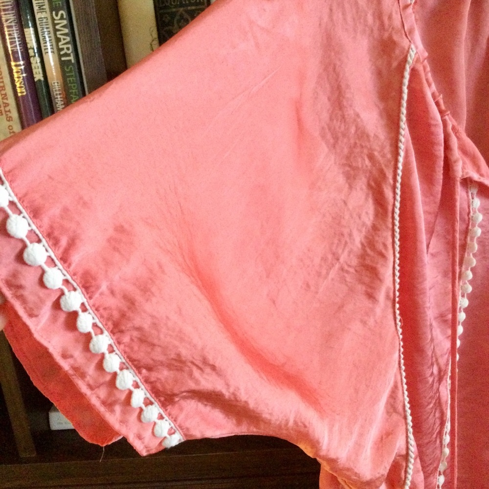 Coral Colored Boho Top - Picture 3 of 9